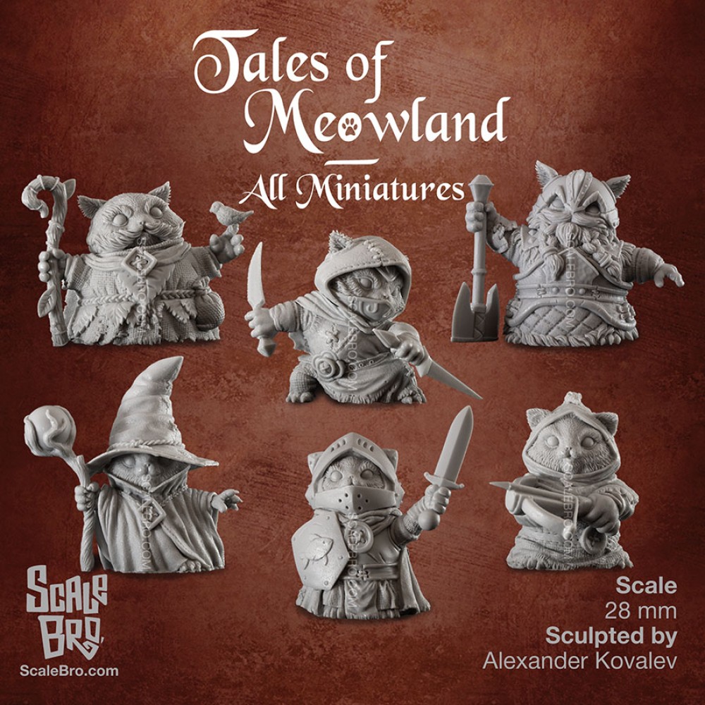 All Tales of Meowland miniatures